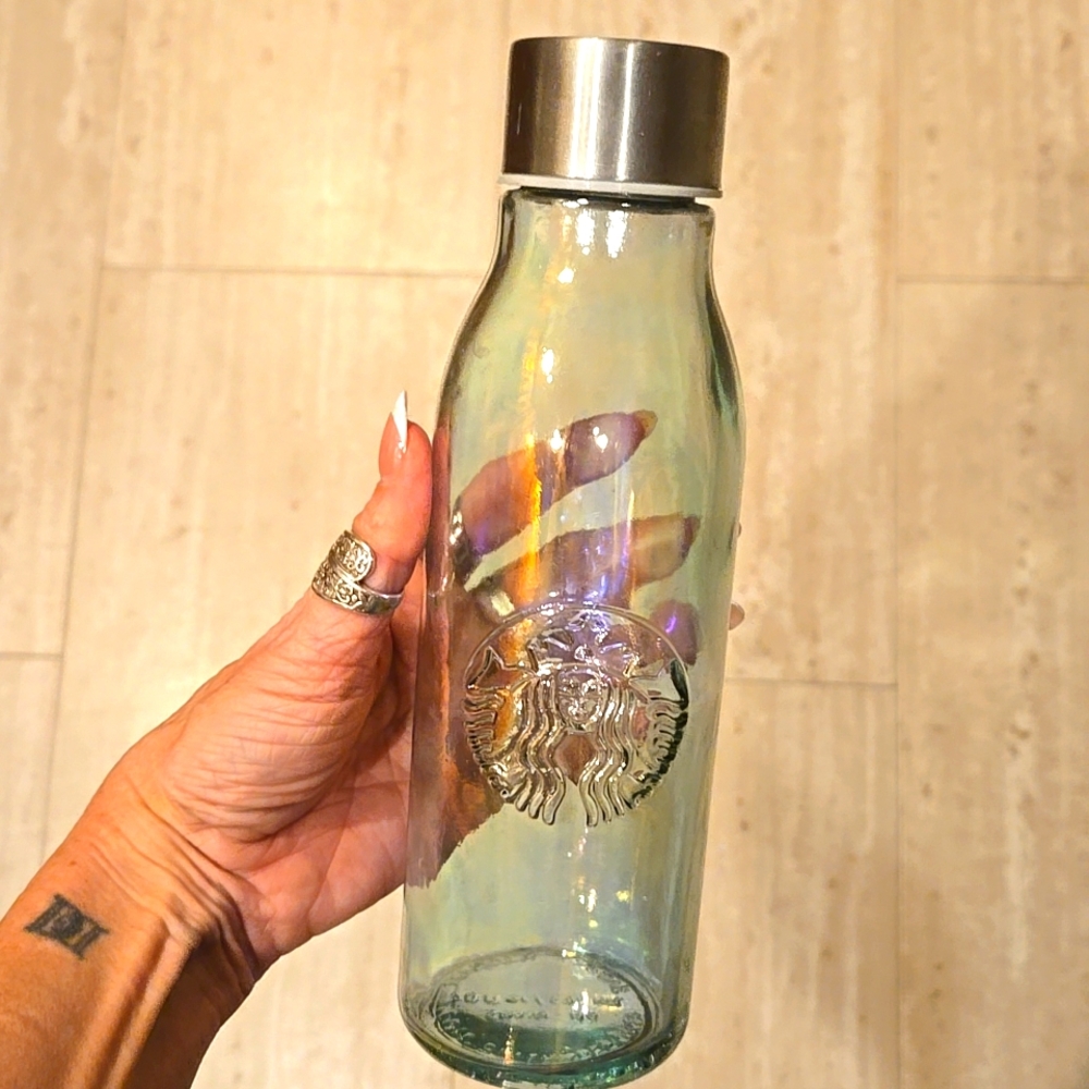 Starbuck's Iridescent Glass Water Bottle